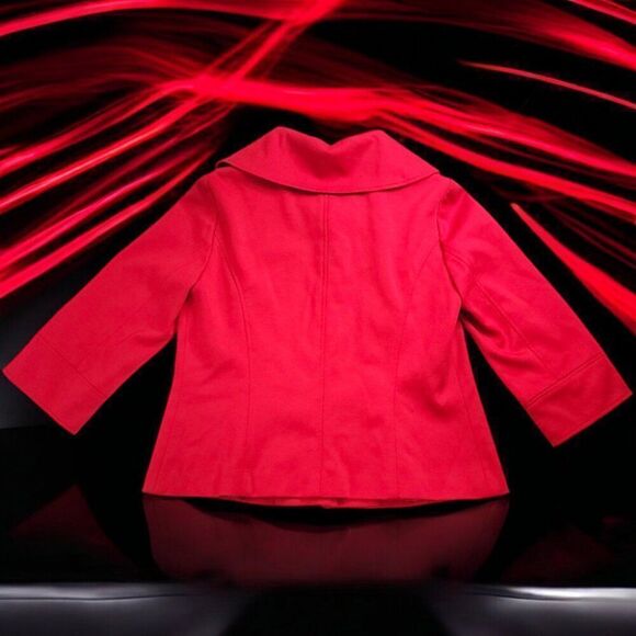 Sandro festive red wide Puritan collar swing jacket - Picture 6 of 7